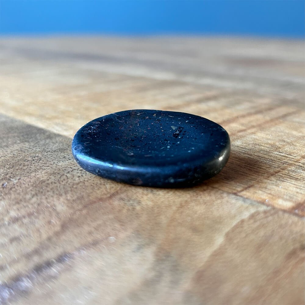 Black Tourmaline Worry Stone for Grounding & Anxiety Relief