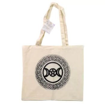 Black Triple Moon & Star Cotton Tote Bag