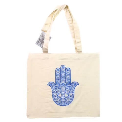 Blue Hamsa Hand 100% Cotton Tote Bag