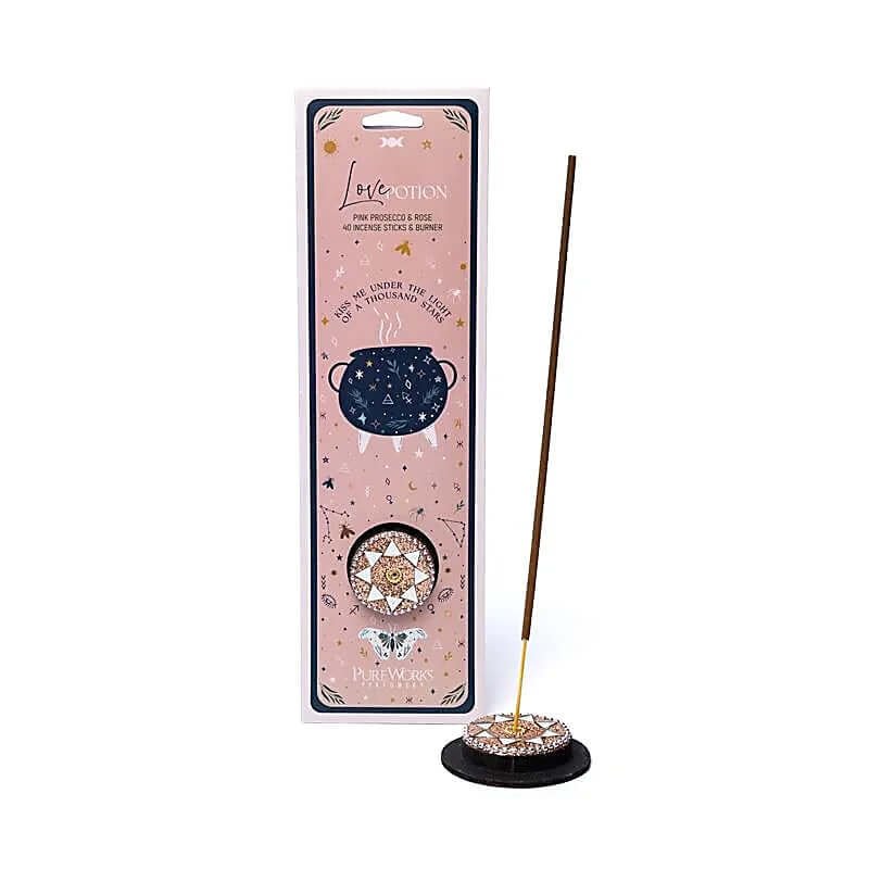 Love Potion Incense + Holder (Pink Prosecco & Roses) - Celestial Magic