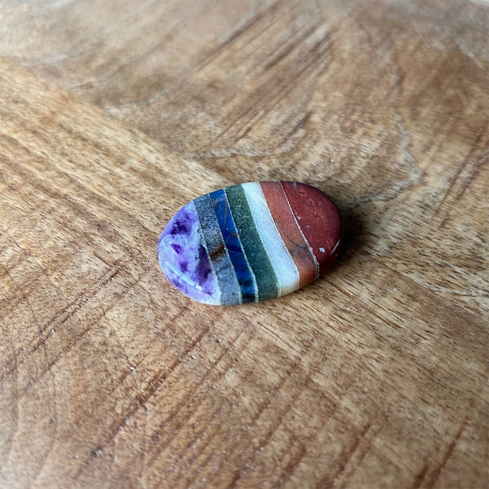 7 Chakra Worry Stone - Stress Relief & Anxiety