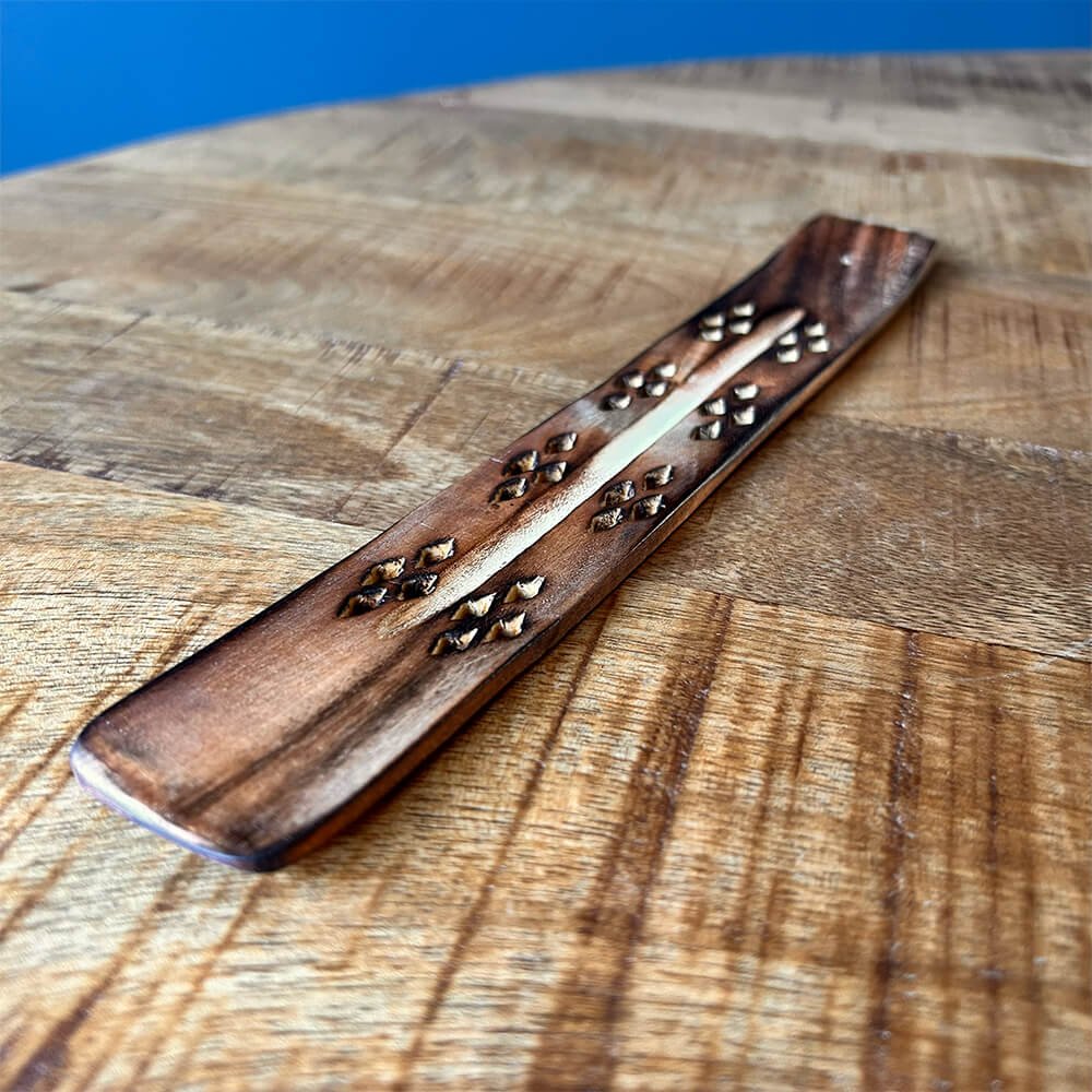 Wooden Incense Holder - Green Tree